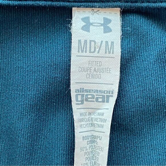 🚨FINAL OFFER Under Armour Dark Teal StudioLux Fitted Moto Jacket Size Medium - Picture 9 of 14